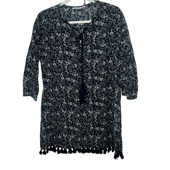 Roller rabbit sz S Bathing Suit cover up Floral Surfer Resort Wear 3/4 Sleeve - Picture 1 of 6